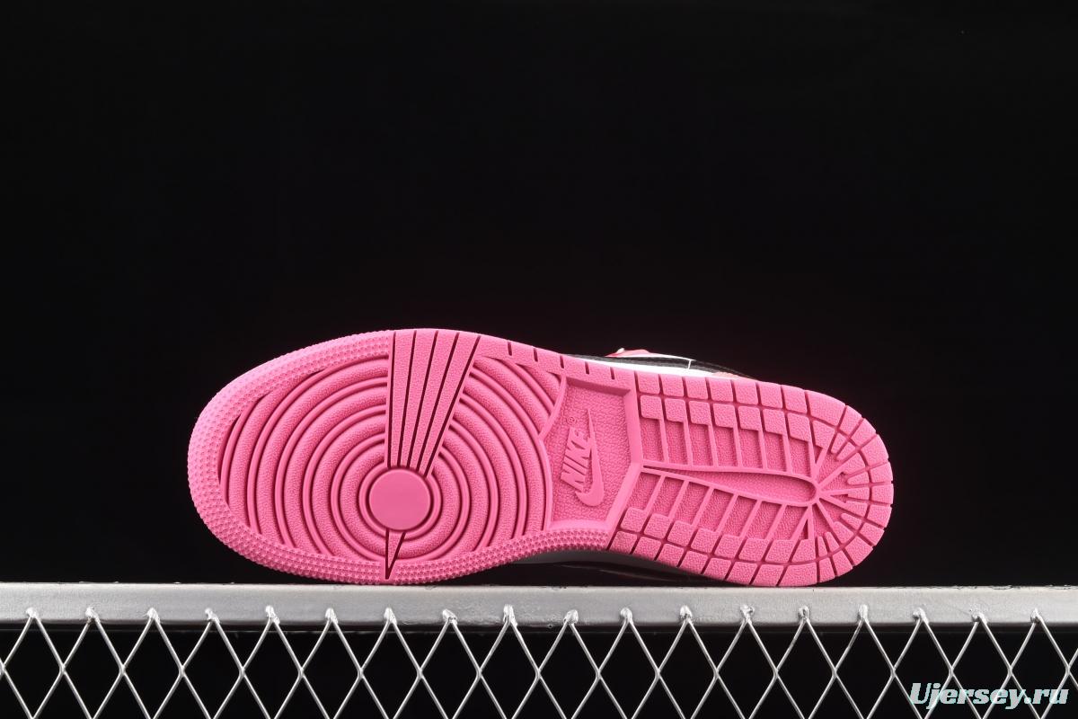 Air Jordan 1 Low white pink low top cultural basketball shoes 553560-162