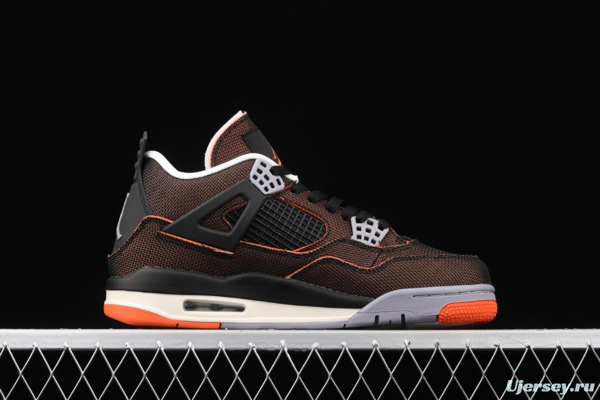 Air Jordan 4 Retro SE Brass Black Orange Sea Star Orange CW7183-100