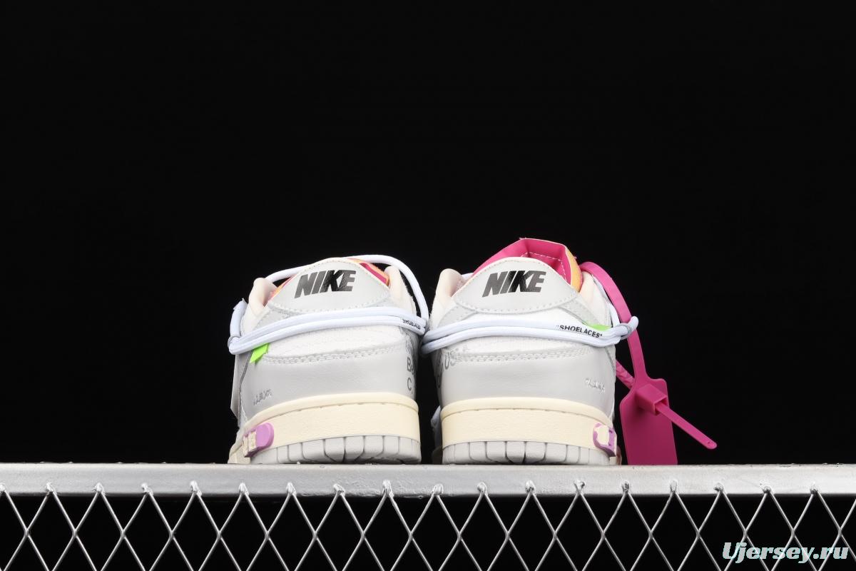 OFF-White x NIKE DUNK Low 04 of 50 OW white gray leisure sports skateboard shoes DM1602-118