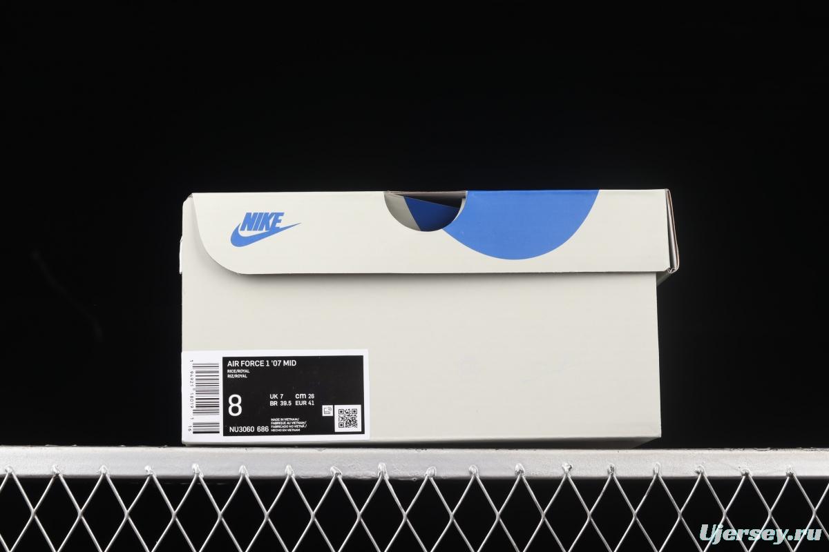 Uninterrupted x NIKE Air Forece 1107Mid MORE THAN Mibao Blue signature graffiti to help Mantianxing 3M reflective leisure board shoes NU3060-686