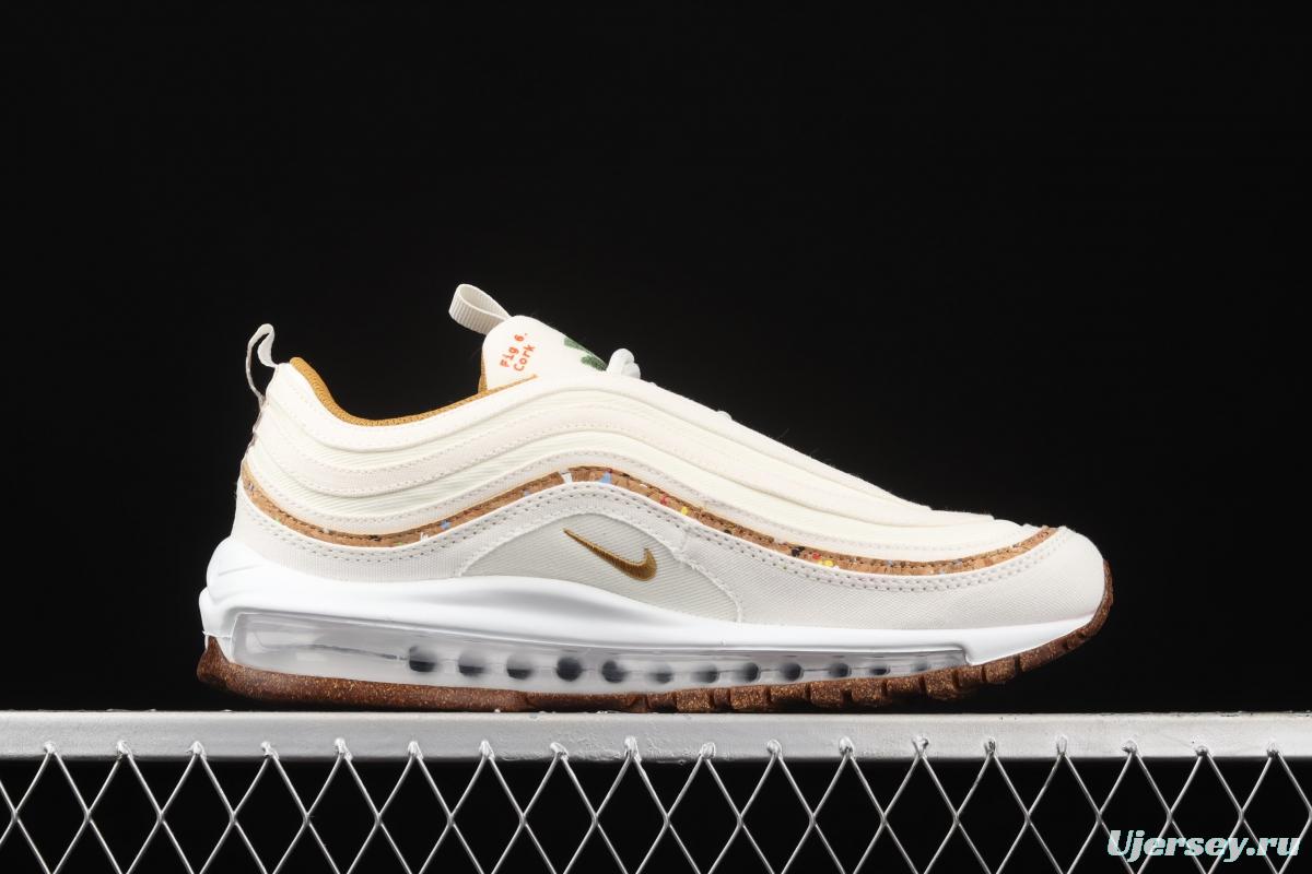 NIKE Air Max 97 SE bullet milk tea embroidered air cushion running shoes DC4012-100