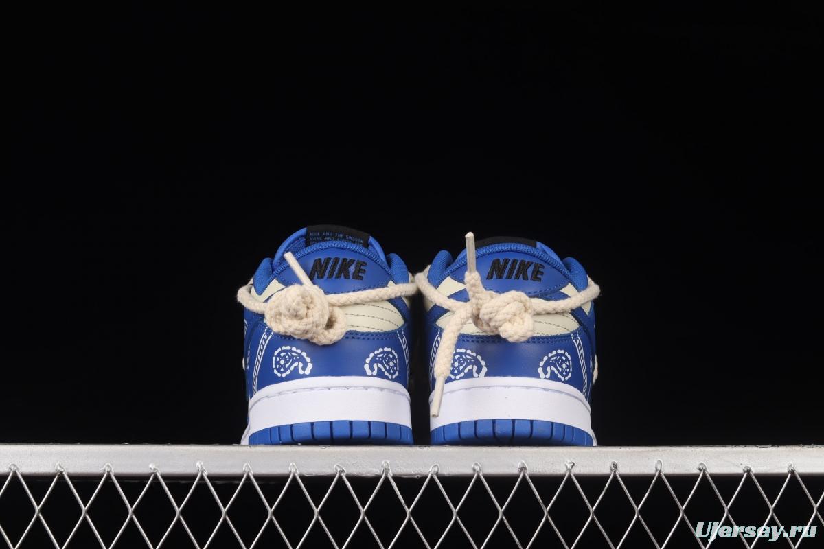 NIKE DUNK Low Retro beige lightning blue retro cashew flower deconstruction shoelace SB buckle shredded backboard fashion leisure board shoes DD1391-001