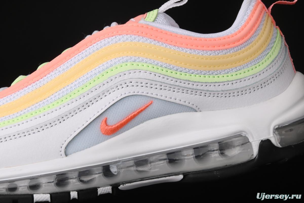 NIKE Air Max 97 ESS White Melon Orange Color bullet Air cushion running shoes CZ6087-100