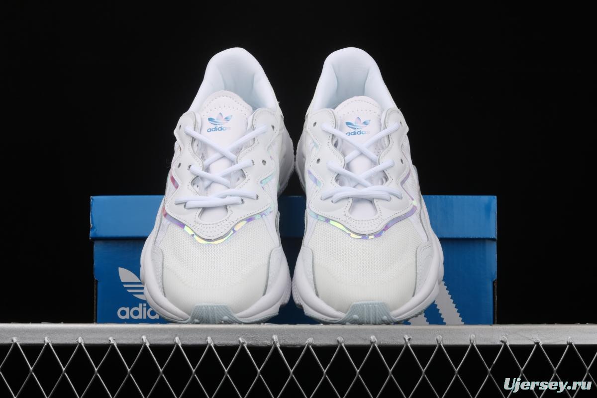 Adidas Originals Ozweego J EF6315 Darth clover retro 3M reflective breathable running shoes