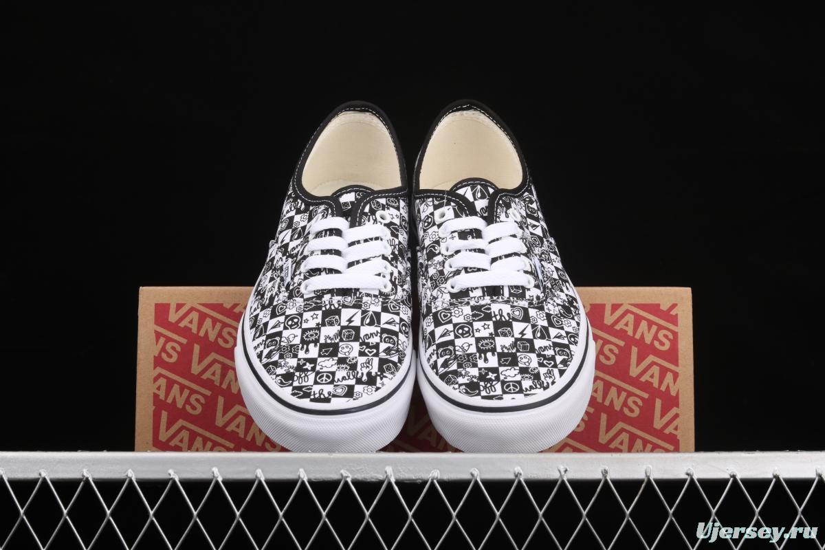 Vans Authentic black and white graffiti printing VN0A2Z518G
