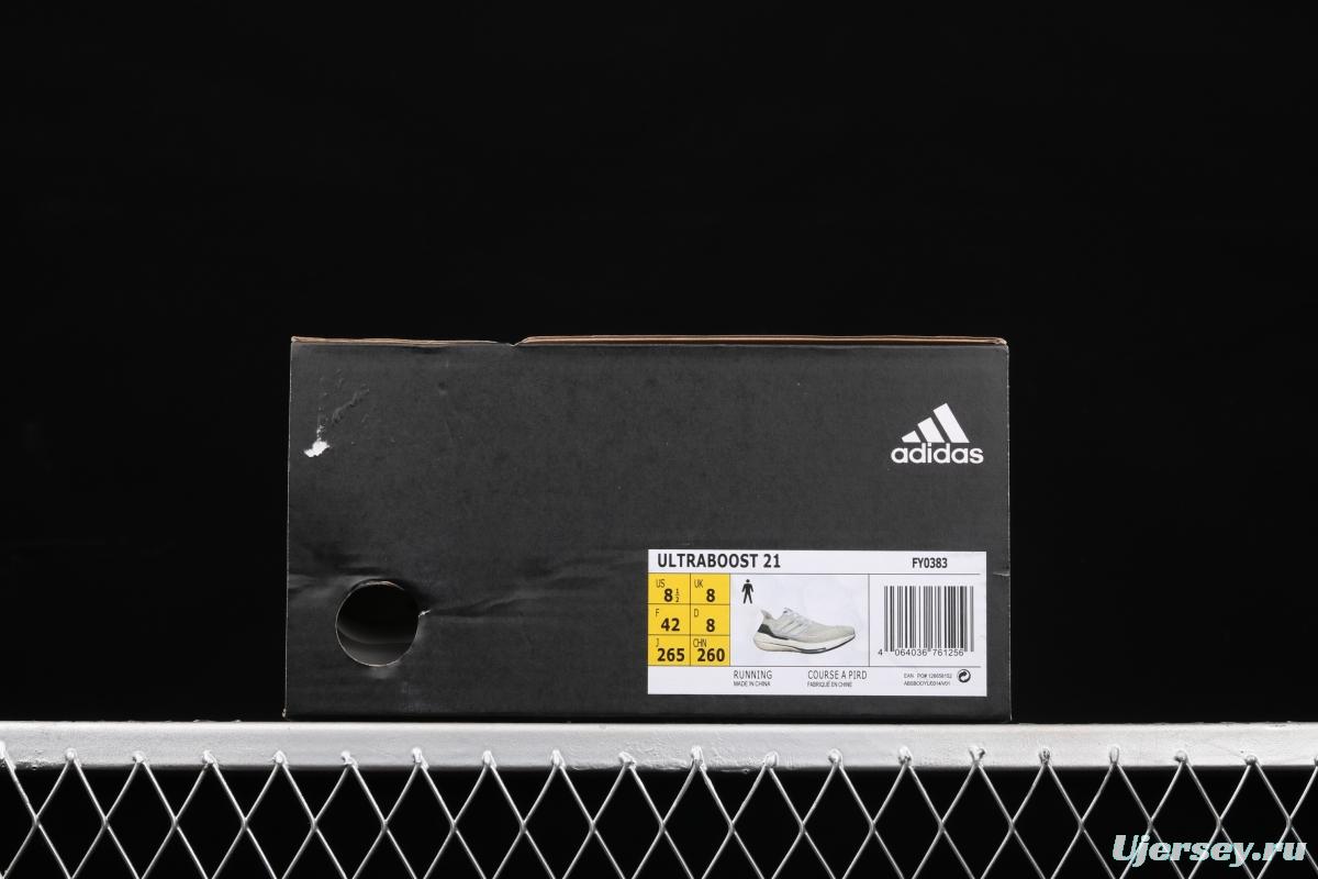 Adidas Ultra Boost 21 Consortium FY0383 Das new thick-soled popcorn running shoes