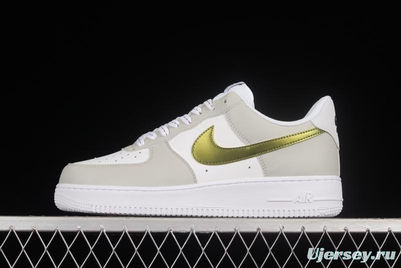 NIKE Air Force 1'07 Low White Gold Low Top Casual Sports Sneakers DC9029-100