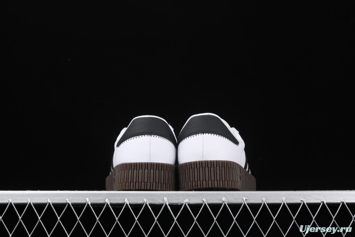 Adidas Sambarose AQ1134 clover retro black and white thick soles high board shoes