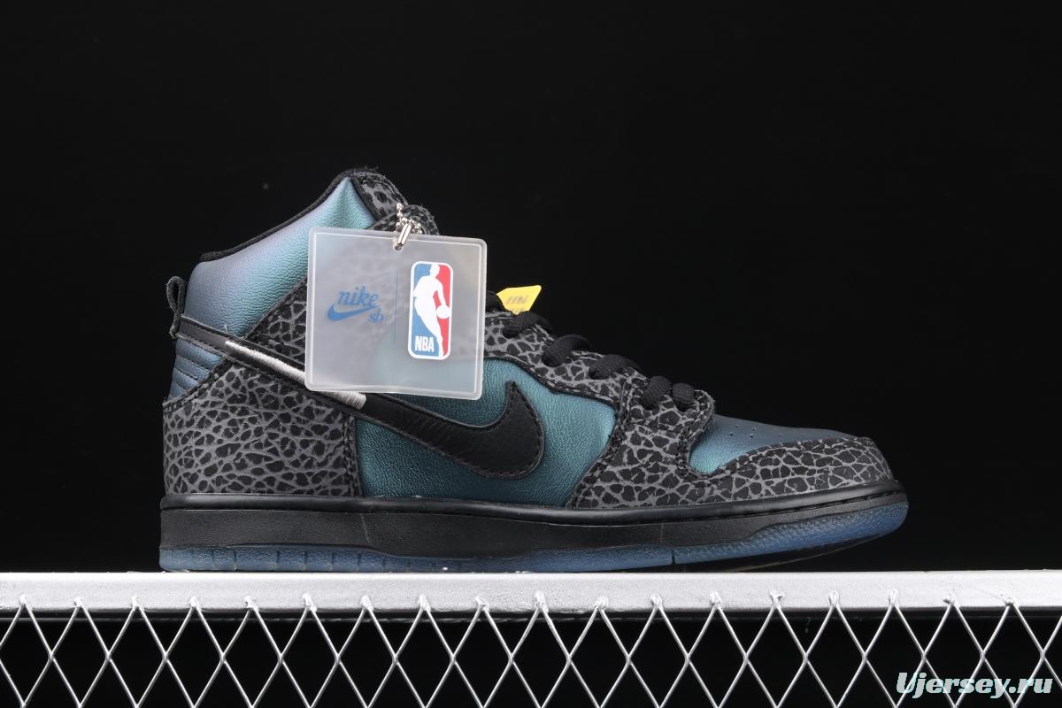 NIKE SB DUNK High x Black Sheep chameleon skateboard shoes BQ6827-001