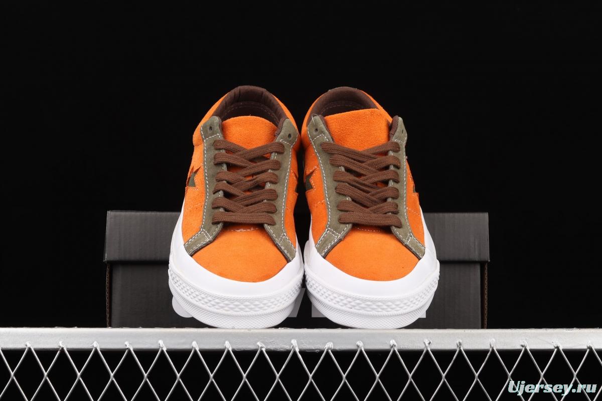 Converse One Star Converse dirty orange-green fur-turned one-star low-top board shoes 161617C