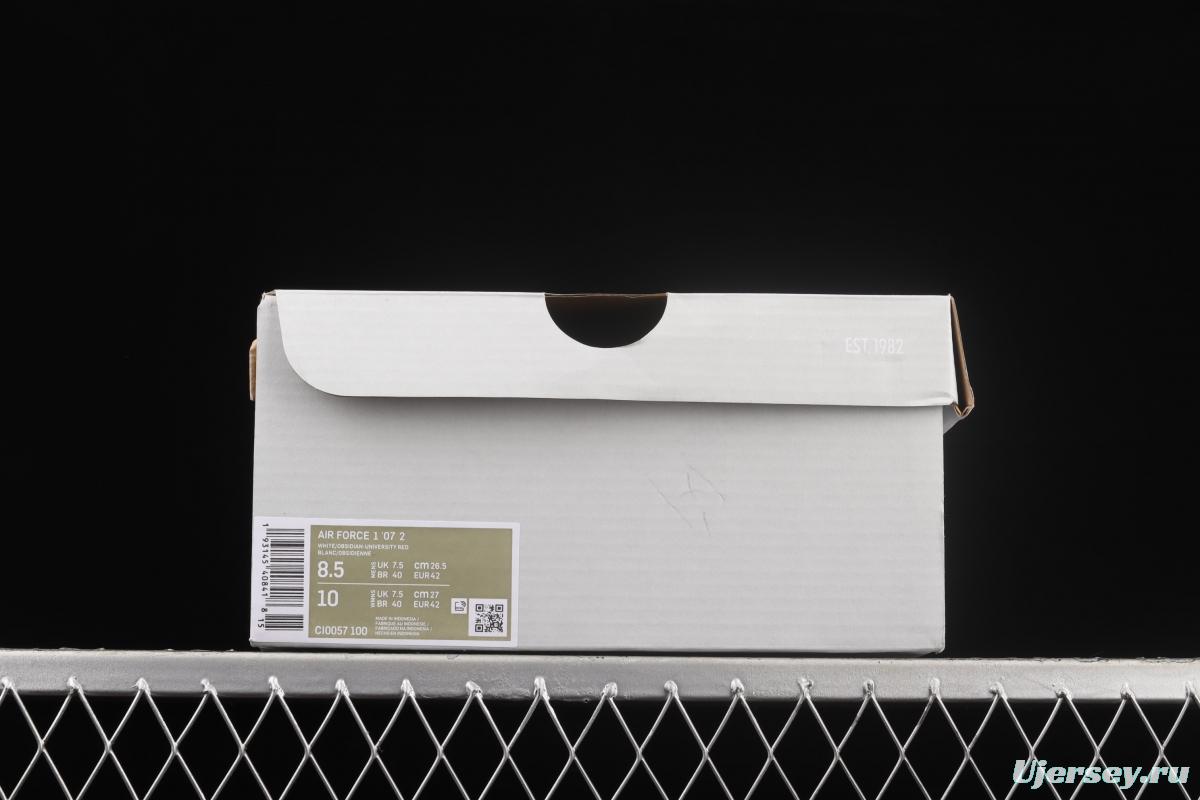 NIKE Air Force 1x07 Low white and black raw rubber classic low-top casual board shoes CI0057-100