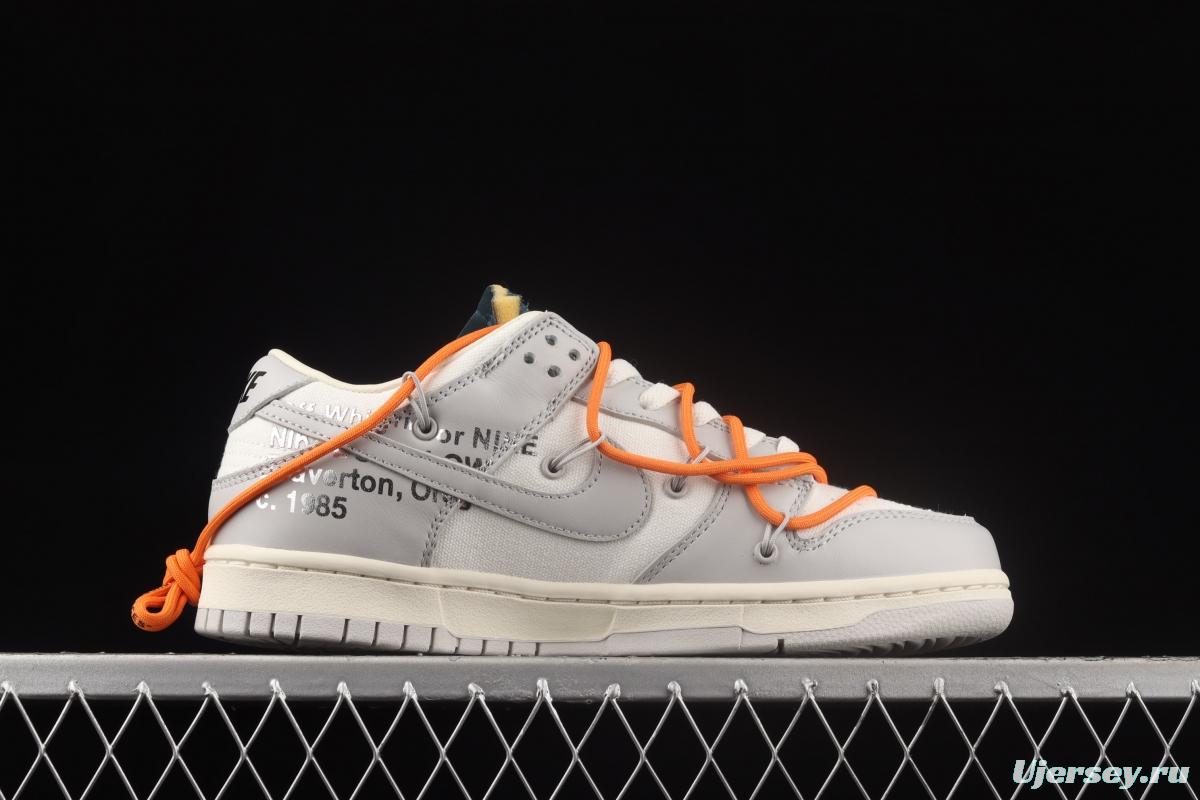 OFF-White x NIKE DUNK Low OW grey leisure sports skateboard shoes DM1602-104