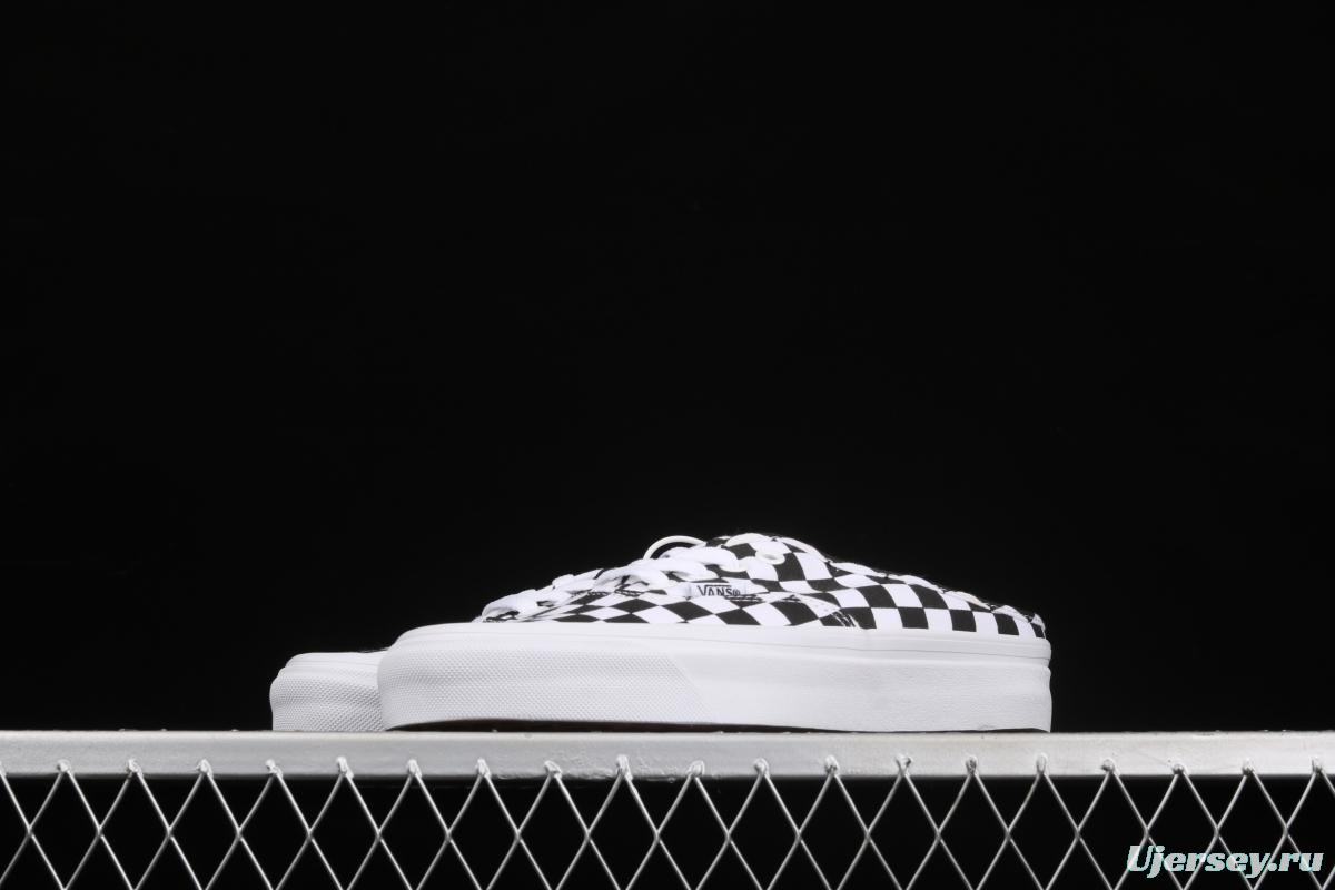 Vans Authentic 2021 summer new Anaheim black and white chessboard VN0A54F75GU lace for lazy half-dragged canvas board shoes