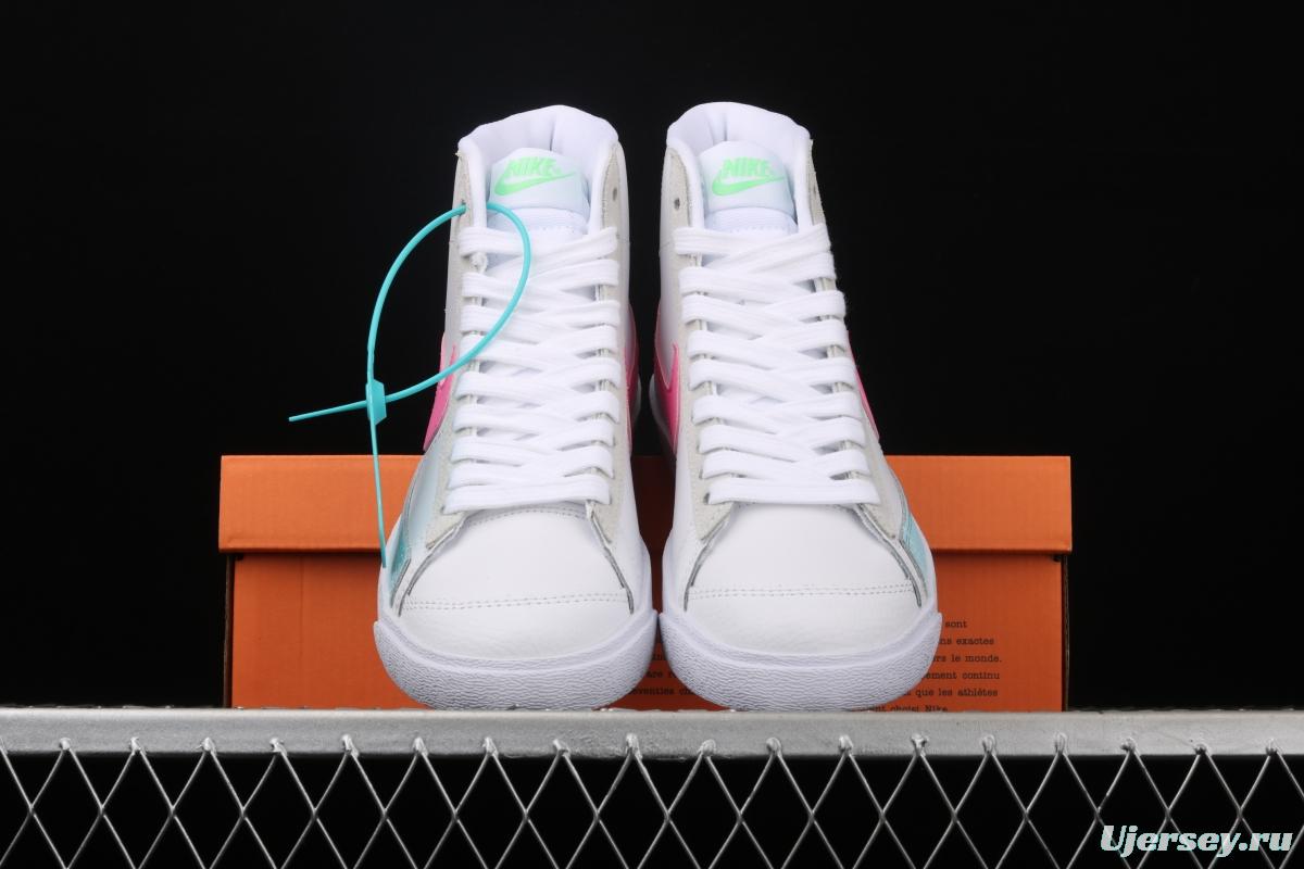 NIKE Blazer Mid'77 Vntg Suede Mix Trail Blazers engraved classic leather-faced candy-colored high-top board shoes DA4295-100