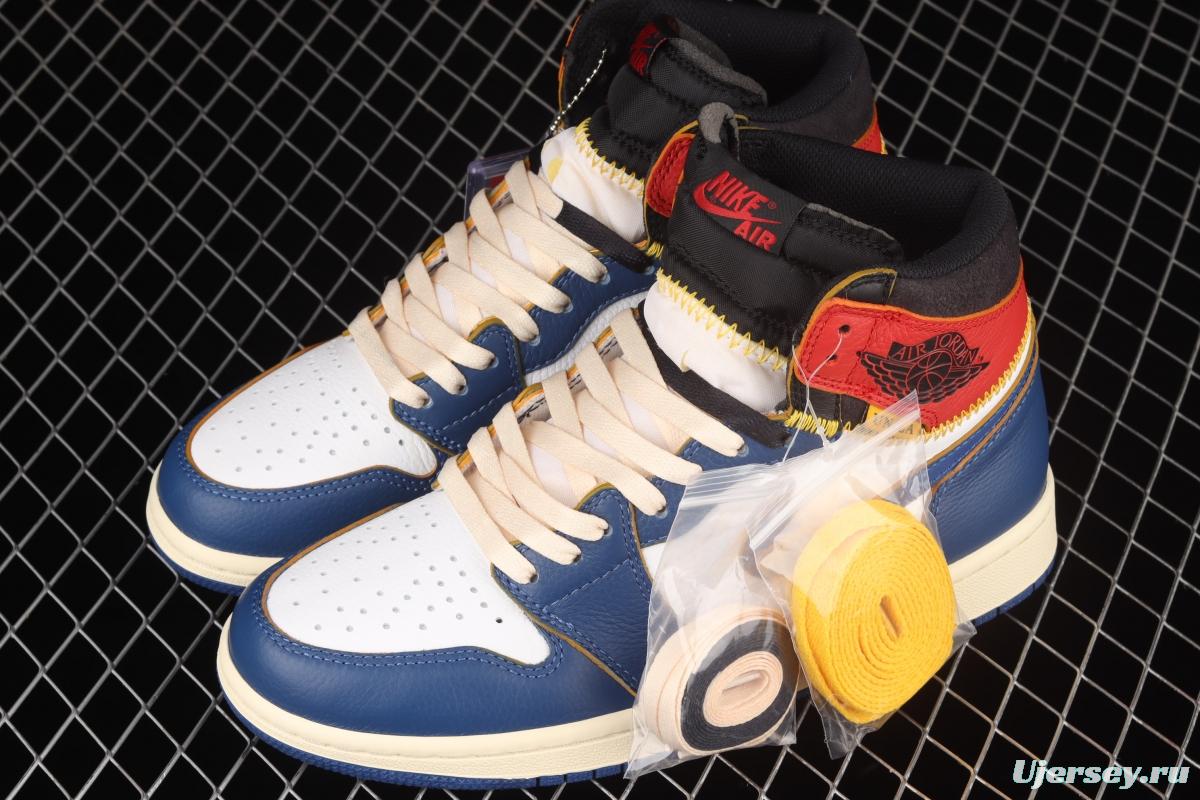 Air Jordan 1 x Union limited edition four-color deconstruction splicing basketball shoes BV1300-146,