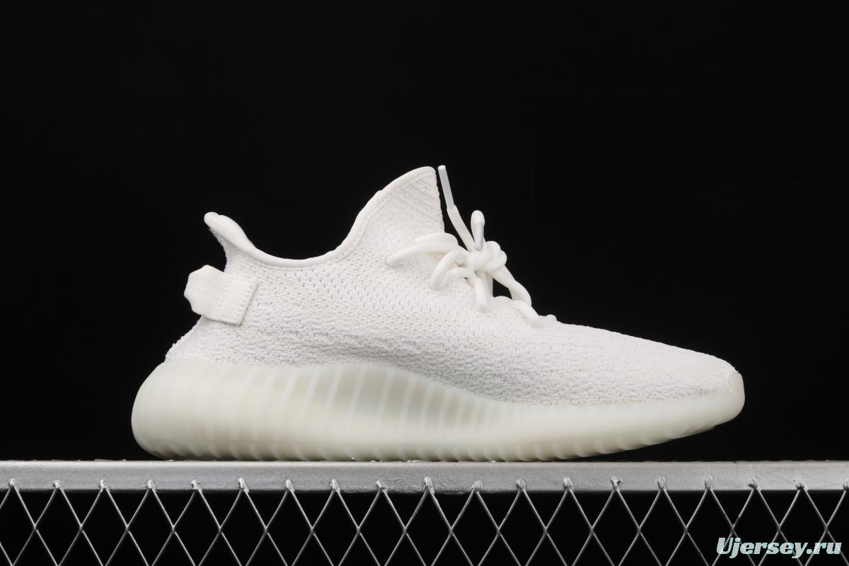 Adidas Yeezy 350V2 All White Real Boost Basf Darth coconut 350 second generation CP9366 fluorescent white BASF Boost original background