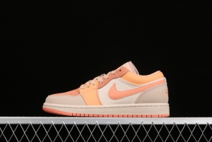 Air Jordan 1 Low orange powder splicing low-side all-purpose leisure sports board shoes DH4271-800