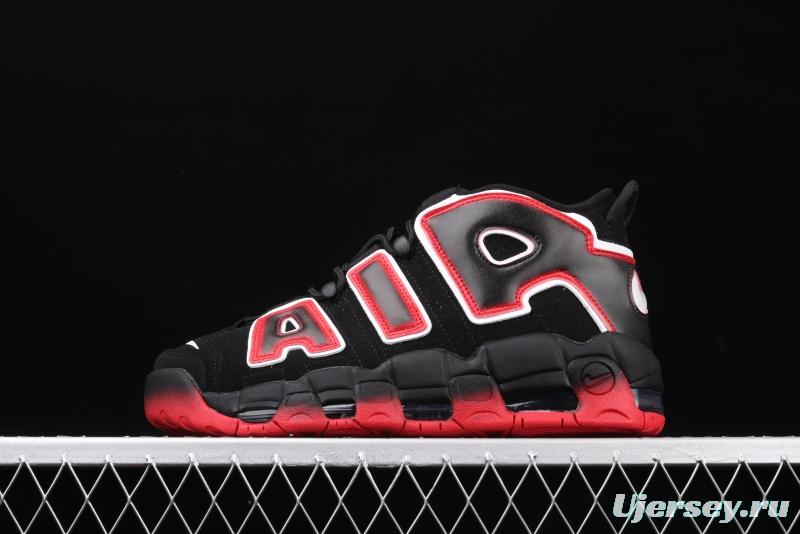 NIKE Air More Uptempo 96 QS Laser Crimson Pippen initial series classic high street leisure sports culture basketball shoes black lava gradual red and white CJ6129-001