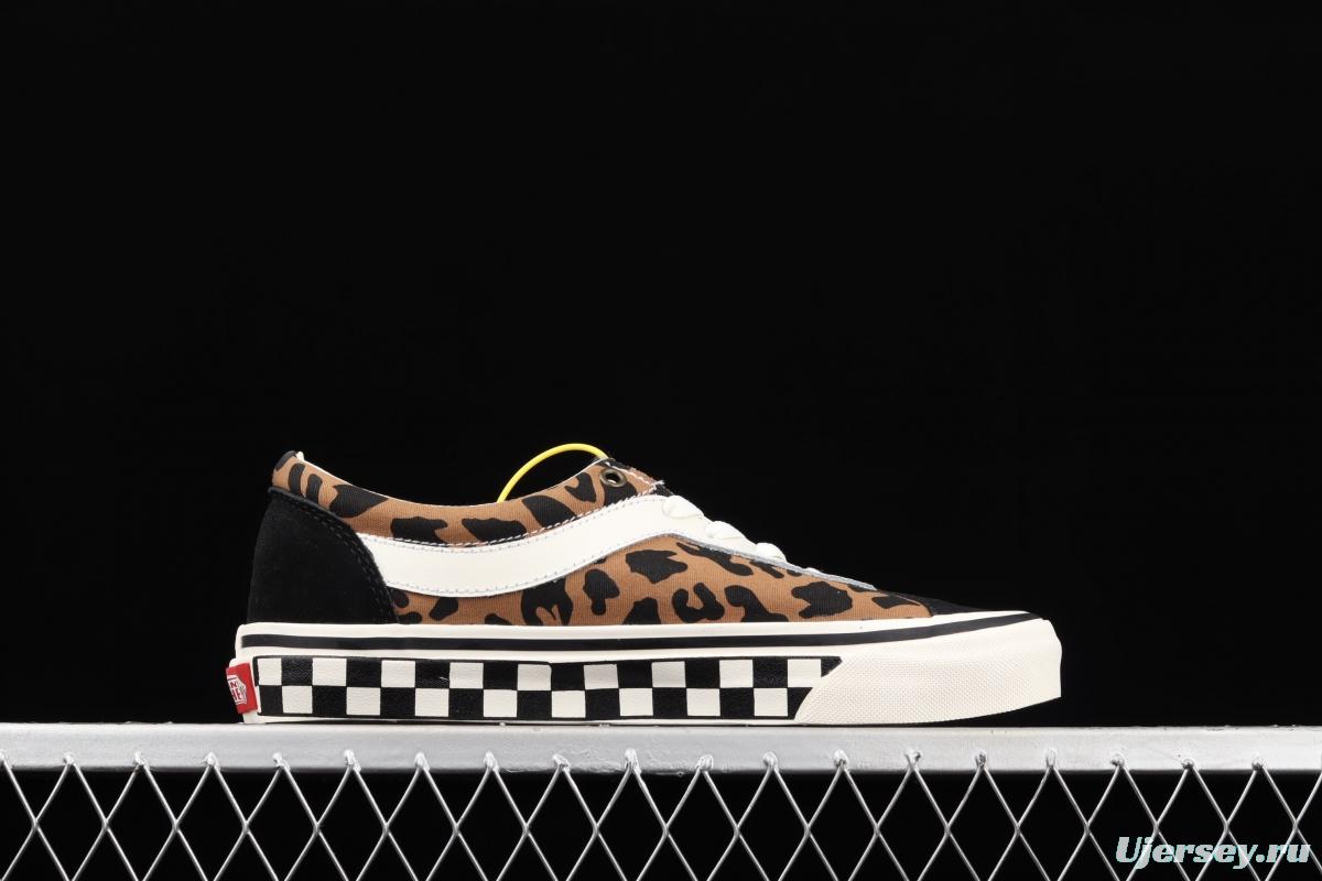 Vans Bold IN Anna classic retro leopard-print checkerboard leisure sports skateboard shoes VN0A3WLPR6R