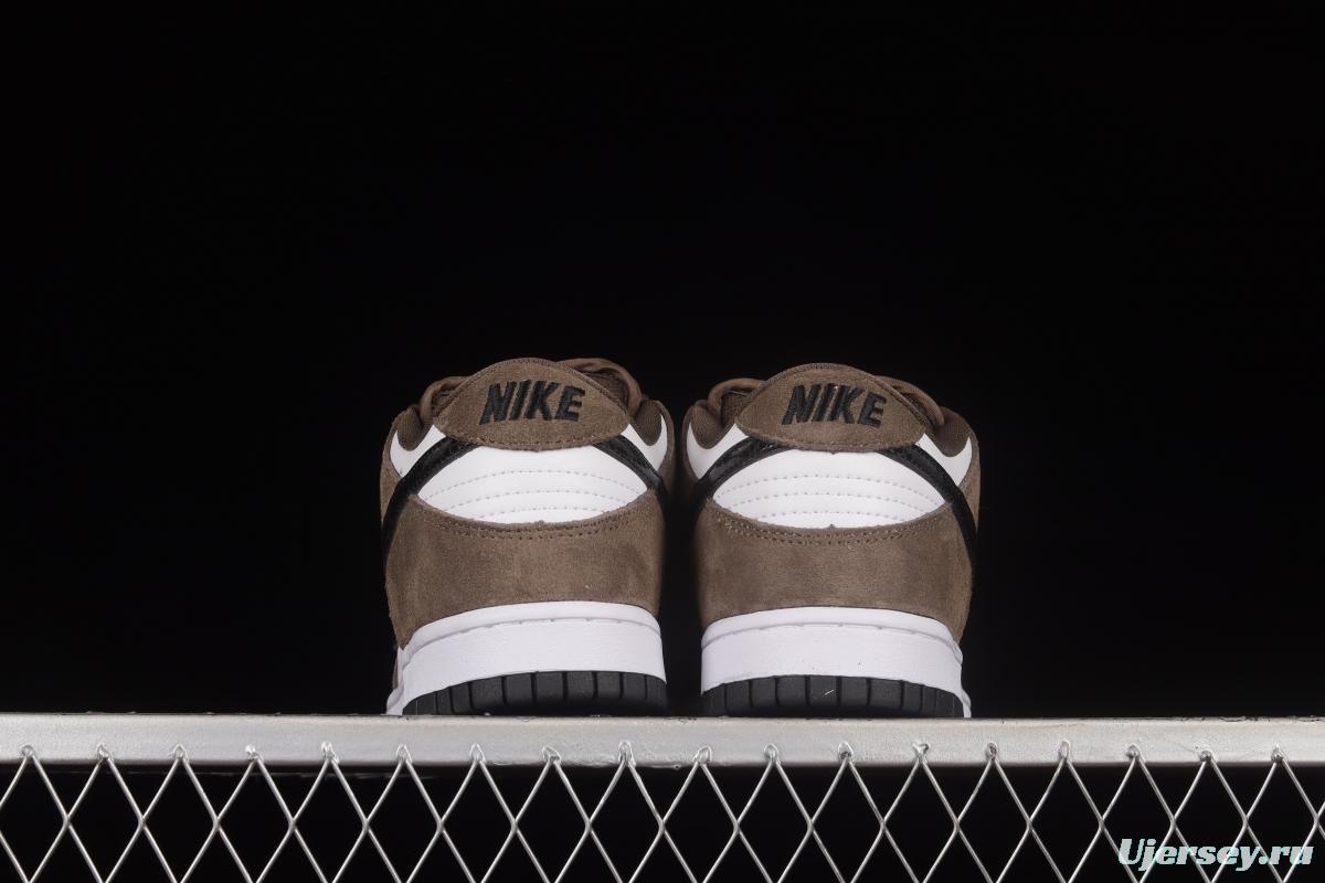 NIKE SB DUNK Low Pro Trail End Brown Furn Brown White Black Snake Print Dunk Series Low Top Casual Sports Skateboard Shoes 304292-102