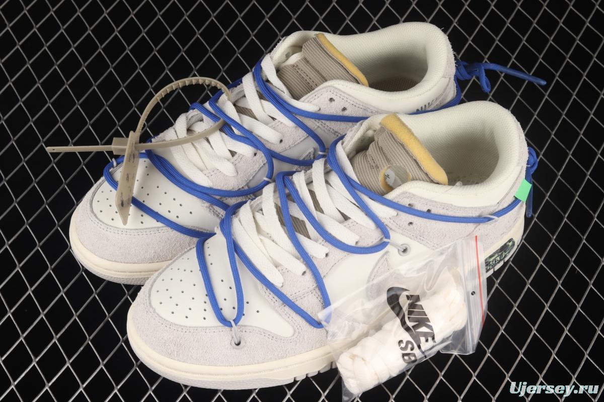 OFF-White x NIKE DUNK Low OW suede SB buckle rebound fashion casual board shoes DJ0950-104