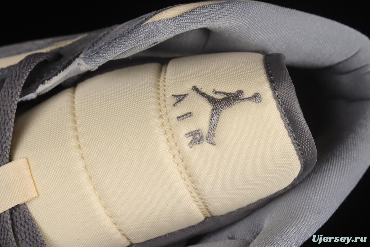Air Jordan 1 Mid rice gray coconut milk mid-top basketball shoes DN4281-100