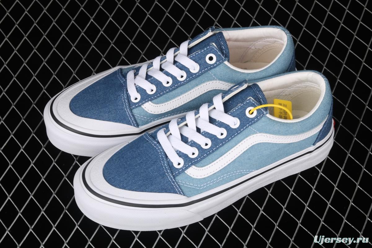 Vans Style 36 half-moon jeans blue side stripes low-edge sports board shoes VN0A38G1Q69
