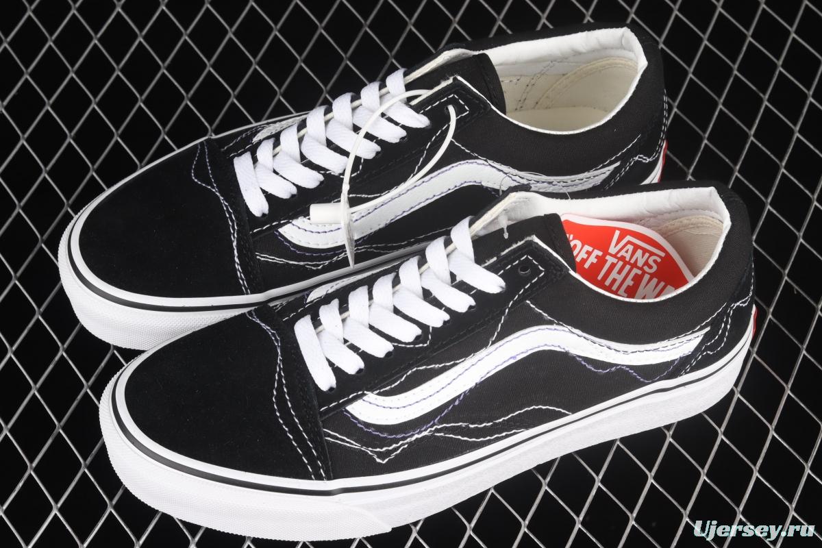 Vans Og Era Lx joint line design black classic low-top casual board shoes VN0A4P3XOSU