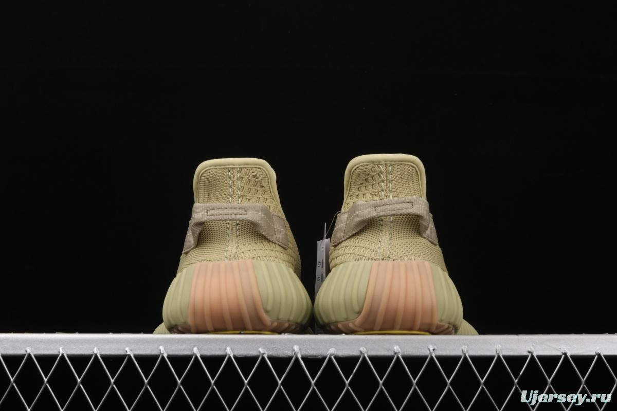 Adidas Yeezy 350 Boost V2 Sulfur FY5346 Darth Coconut 350 second generation hollowed-out matcha green color matching