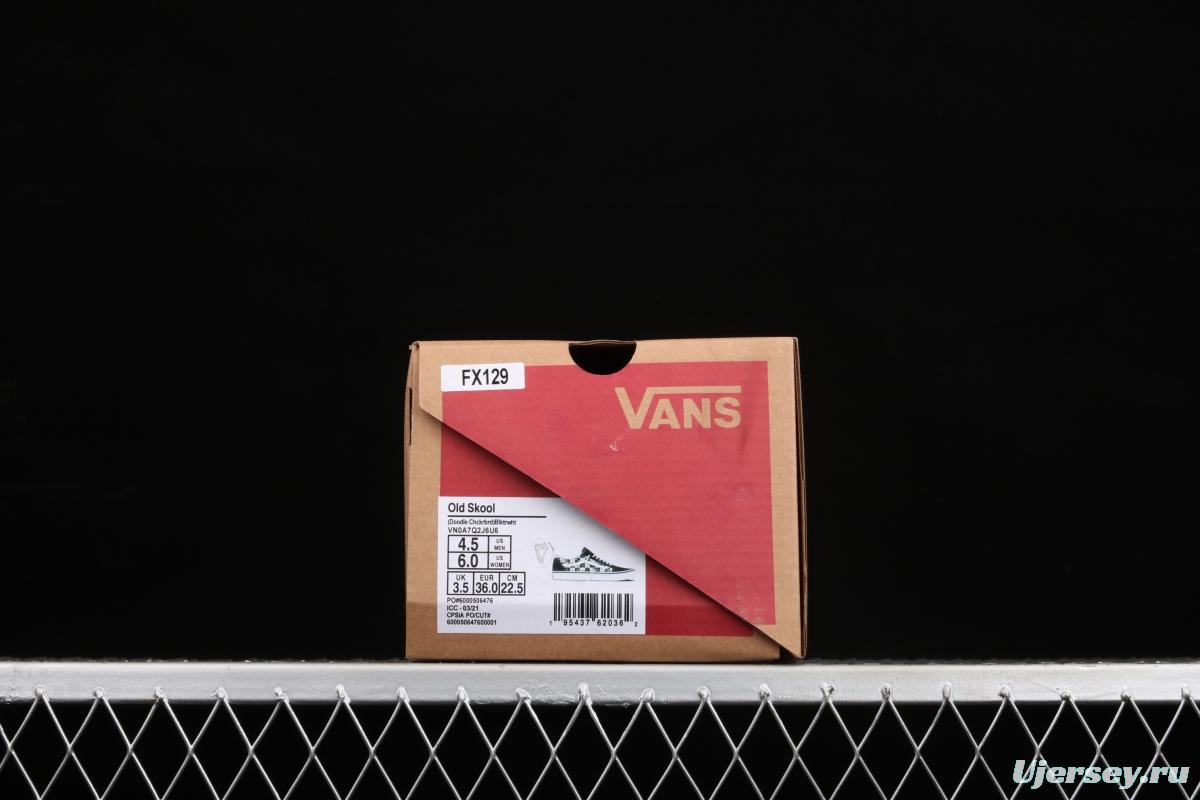 Vans Old Skool black-and-white graffiti printed low-top shoes VN0A7Q2J6U6