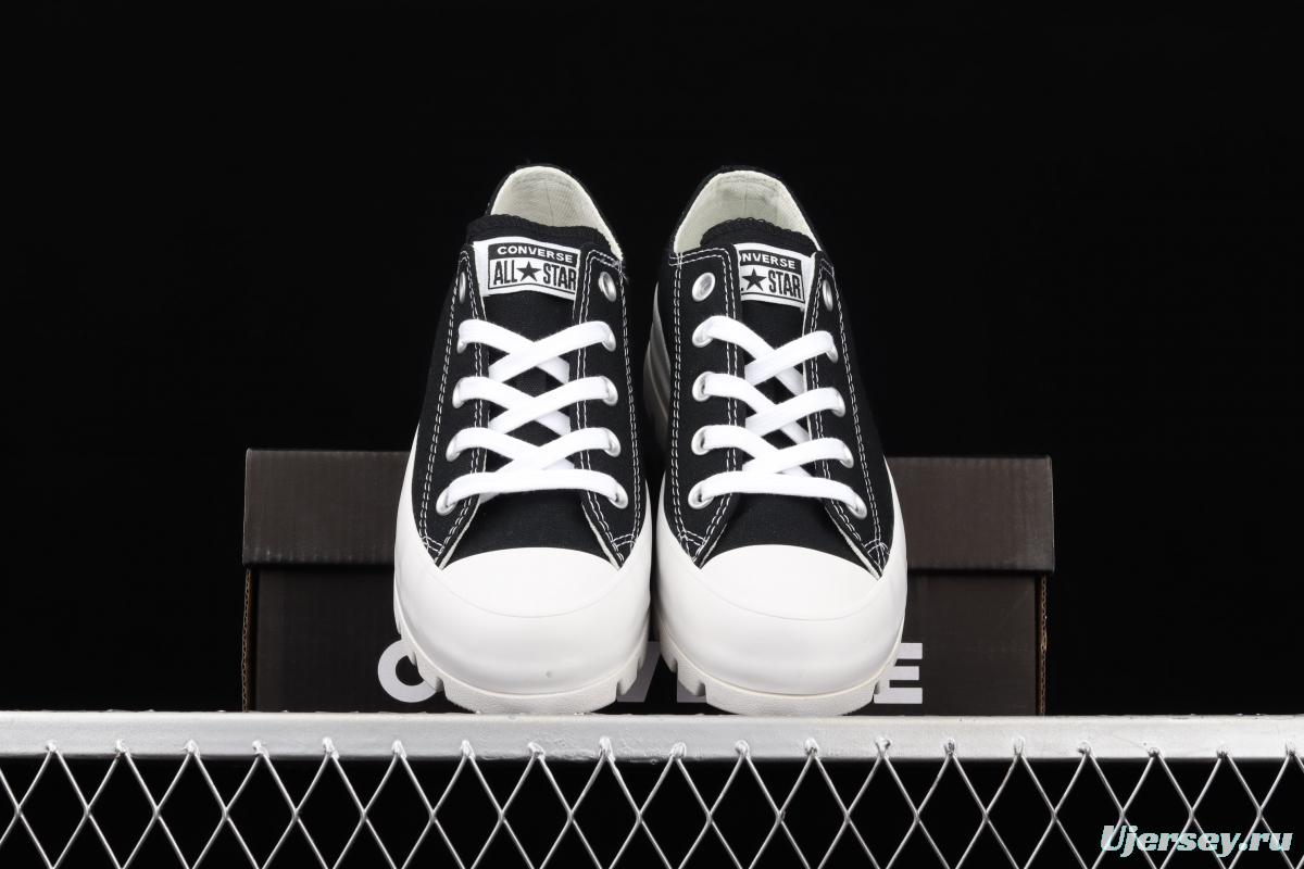 Converse Chuck Taylor All Star Lugged Move OX Converse black and white thick soled heightening shoes 567681C