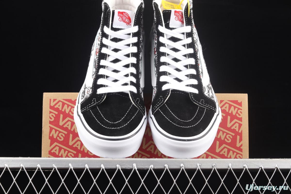 Vans Sk8-Hi synchronous cartoon robot cat high-top leisure vulcanized sports shoes VN0A4BV8BCL