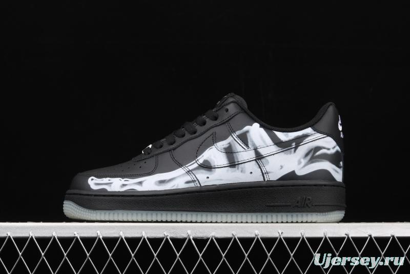 NIKE Air Force 1x 07 Skeleton QS Halloween luminous skeleton limited casual board shoes BQ7541-001