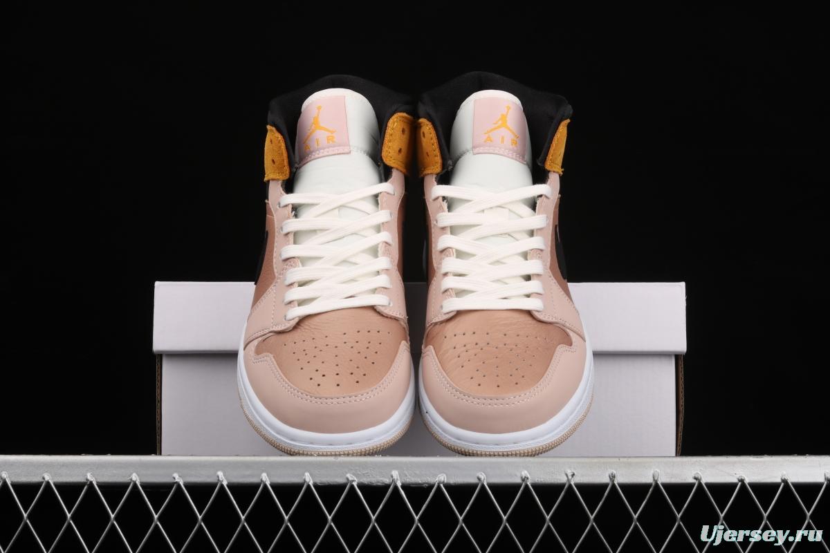 Air Jordan 1 Mid milk tea orange Zhongbang basketball shoes DD2224-200