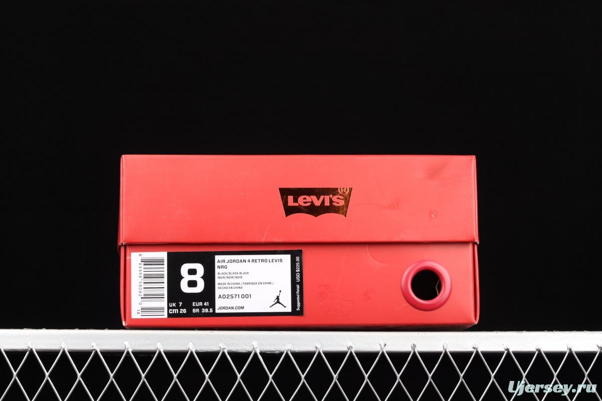 Levi's x Air Jordan 4 Levi joint name tannin black AO2571-001