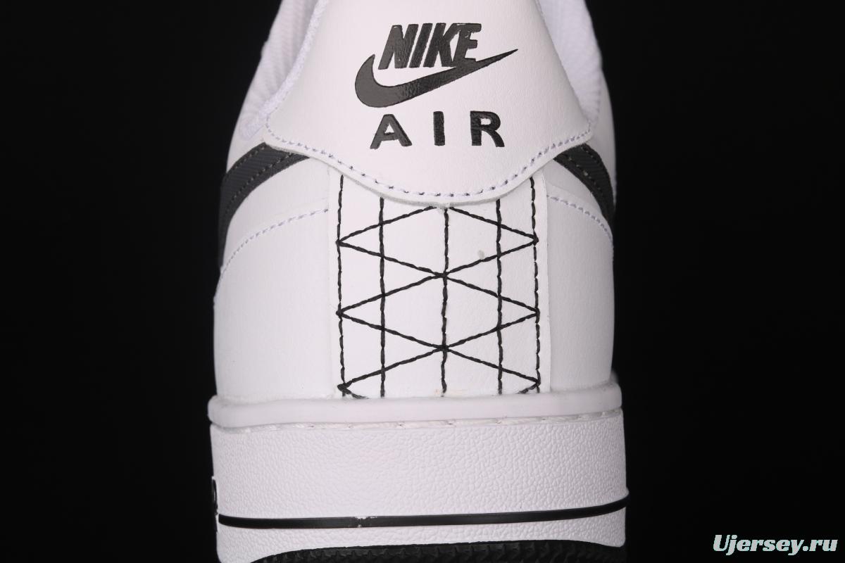 NIKE Air Force 1x07 Low black and white deconstruct low-top casual board shoes DD7113-100