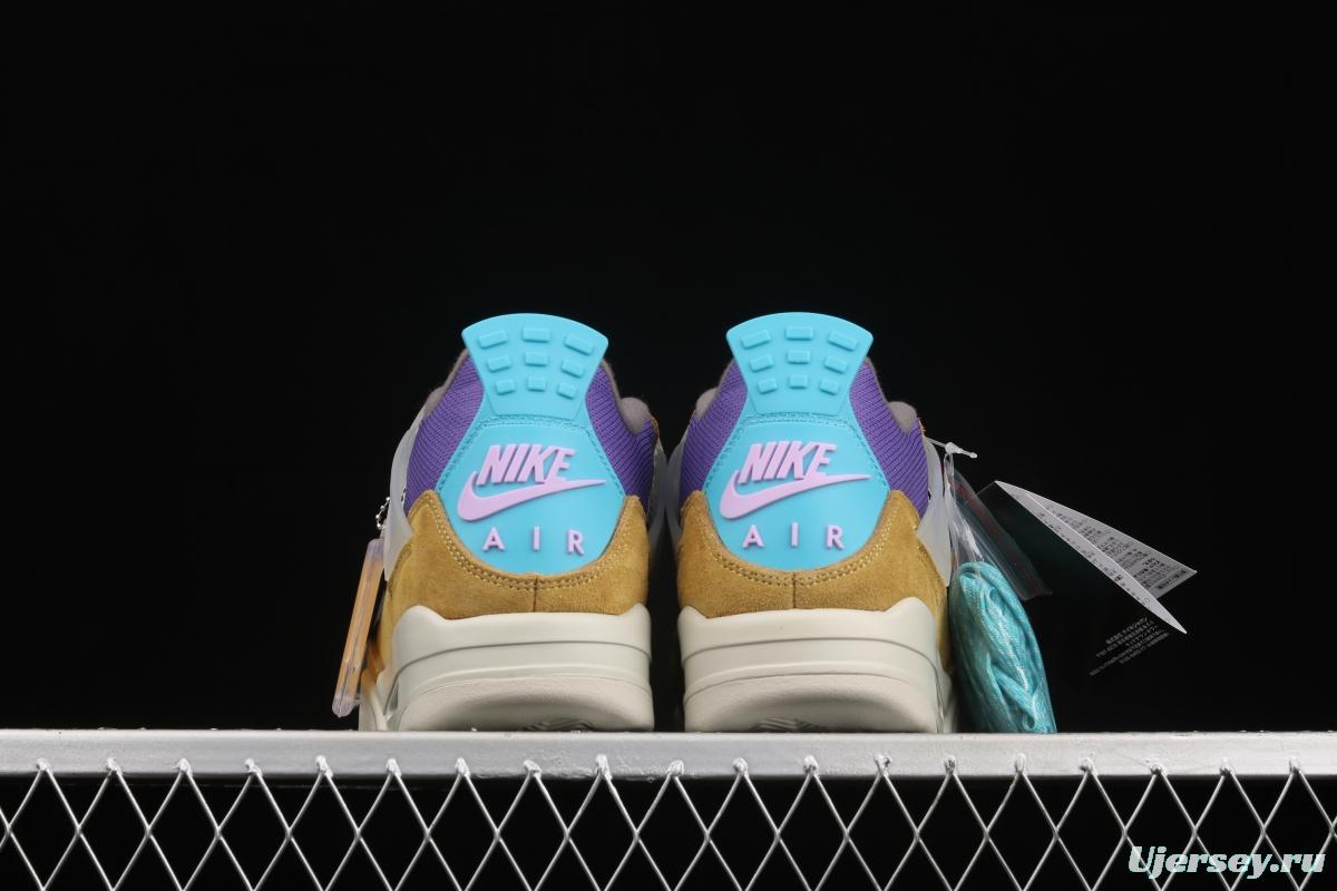 Union LA x Nike Air Jordan 4 Retro Desert Moss turquoise purple sports culture basketball shoes DJ5718-300