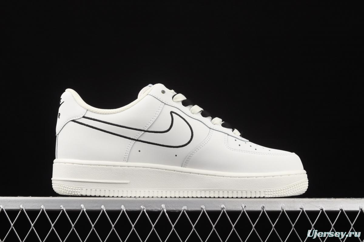 NIKE Air Force 11407 Low rice black electric embroidery hook low-top casual board shoes CL6326-158