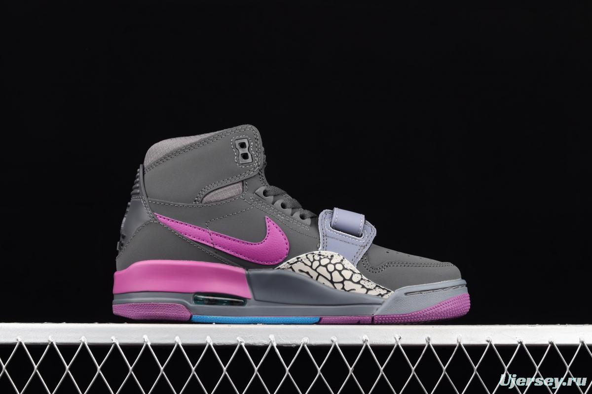 Jordan Legacy 312 black and purple color Velcro three-in-one board shoes AV3922-005