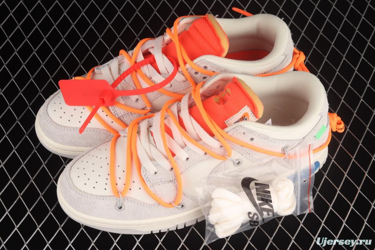 OFF-White x NIKE DUNK Low OW suede SB buckle rebound fashion casual board shoes DJ0950-116,