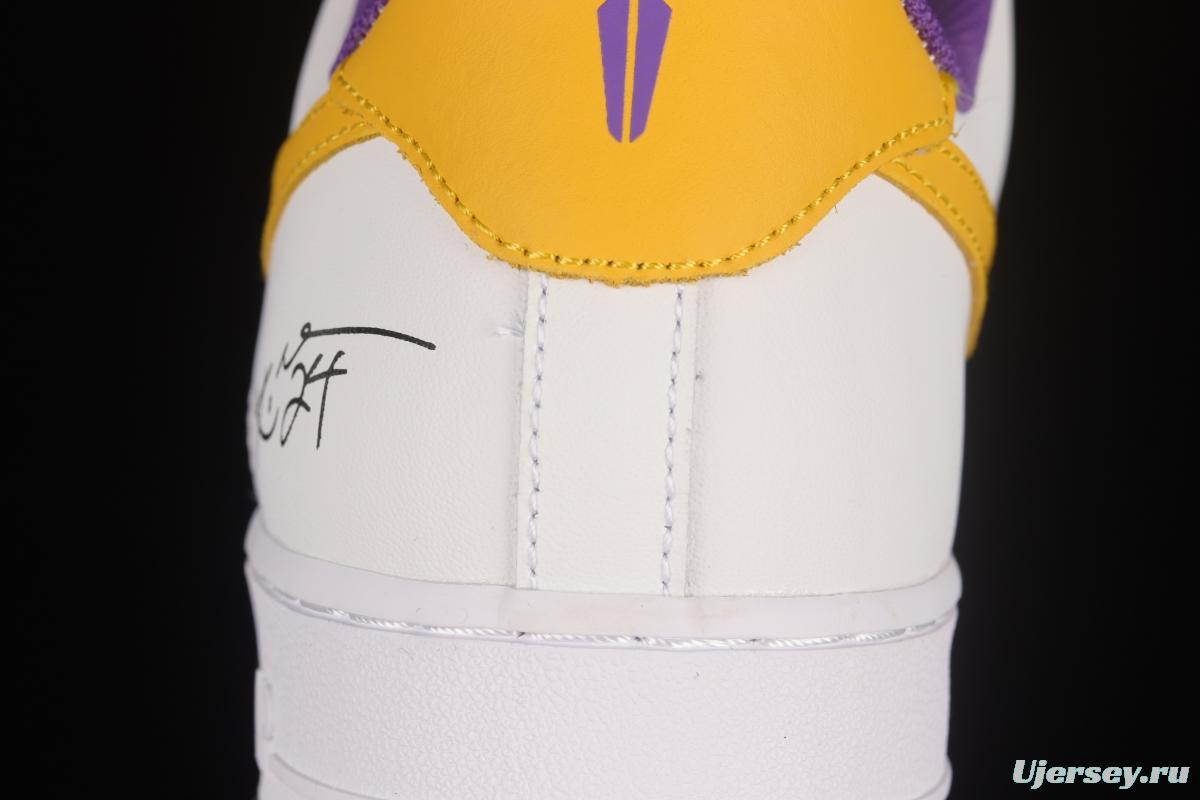 NIKE Air Force 1'07 Low Kobe White Purple Yellow Low Casual Sneakers DC8865-022