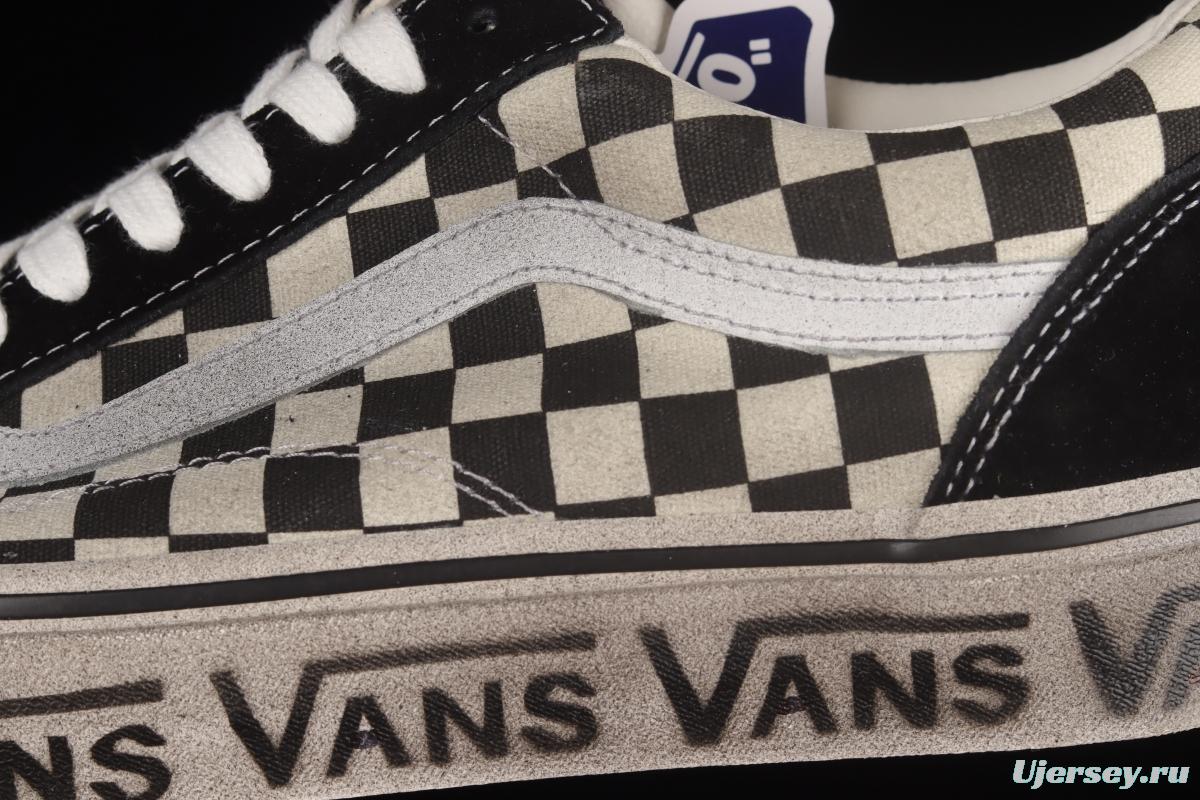 Vans Old Skool DX Anaheim black and white checkerboard old dirty low-top shoes VN0A38G2OAK