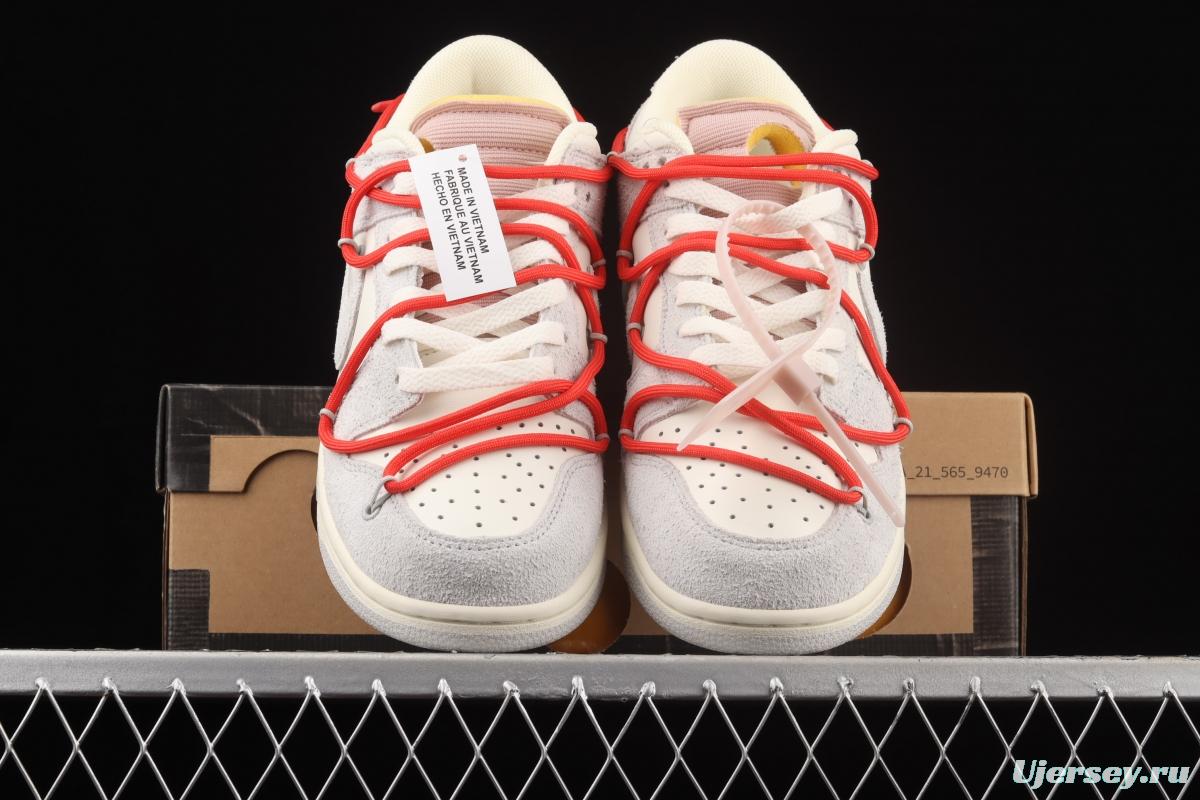 OFF-White x NIKE DUNK Low OW suede SB buckle rebound fashion casual board shoes DJ0950-118