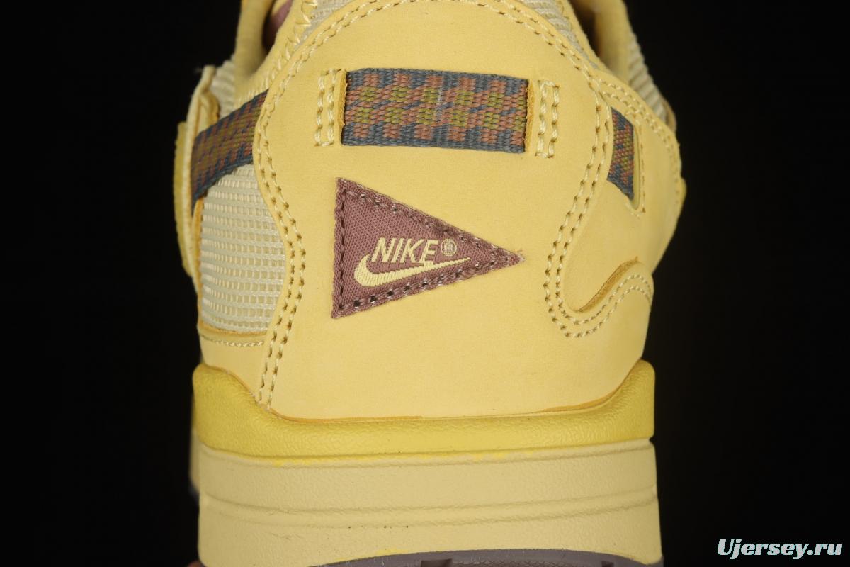 Travis Scoot x NIKE Air Max 1 co-branded wheat vintage casual running shoes DO9392-700