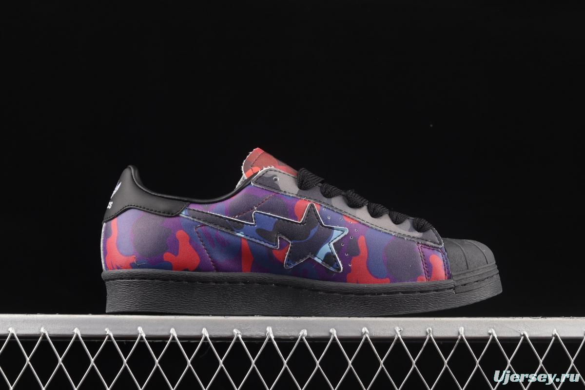 BAPE x Adidas Superstar 80s GZ8982 Darth ape-man co-named shell full head casual board shoes