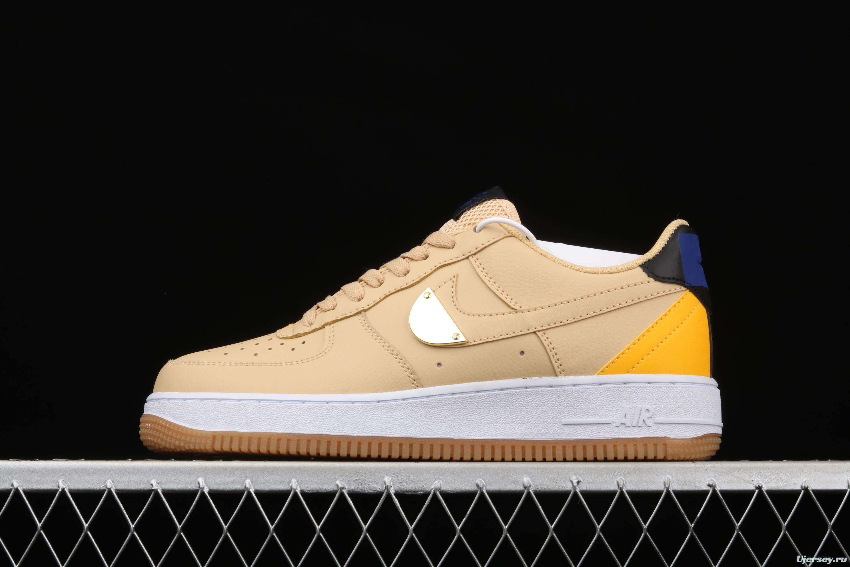 NIKE Air Force 1 Low NBA yellow and white raw rubber low-side leisure sports board shoes CT2298-200