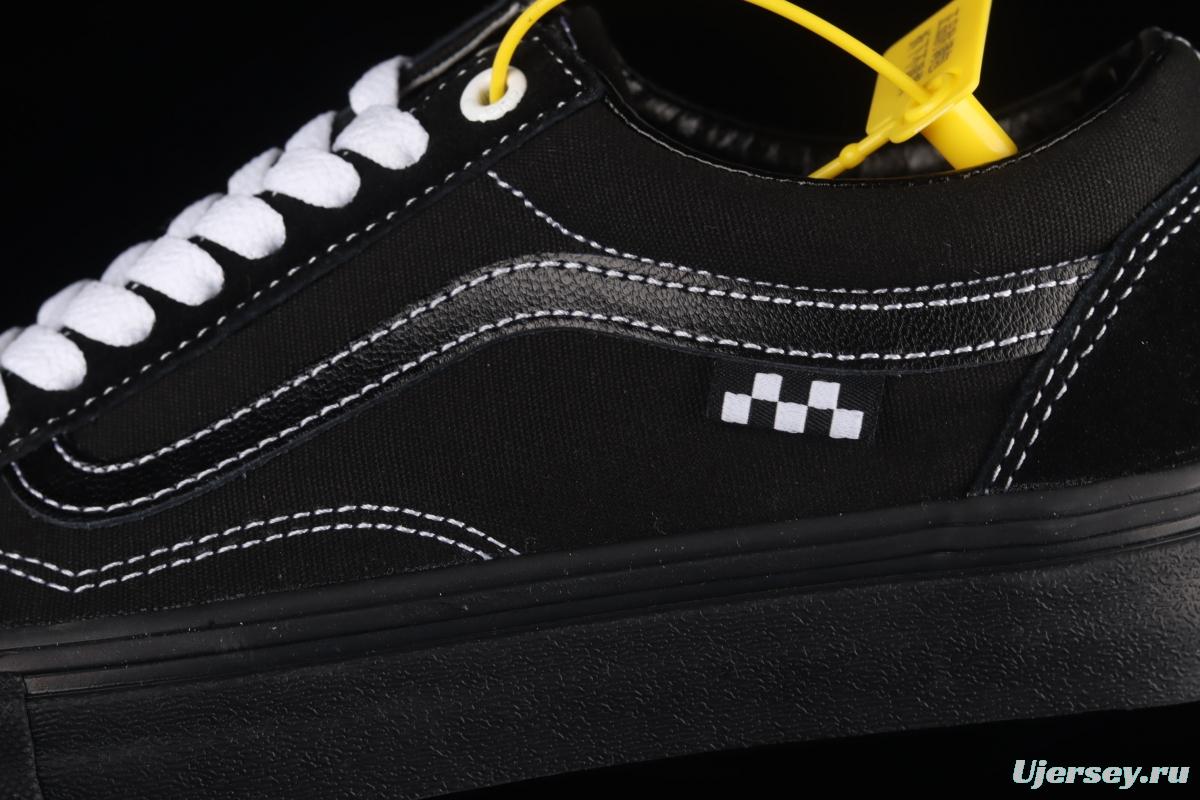 Vans Style 36 suede canvas spliced all-black low-top casual board shoes VN0A5FCBBLK