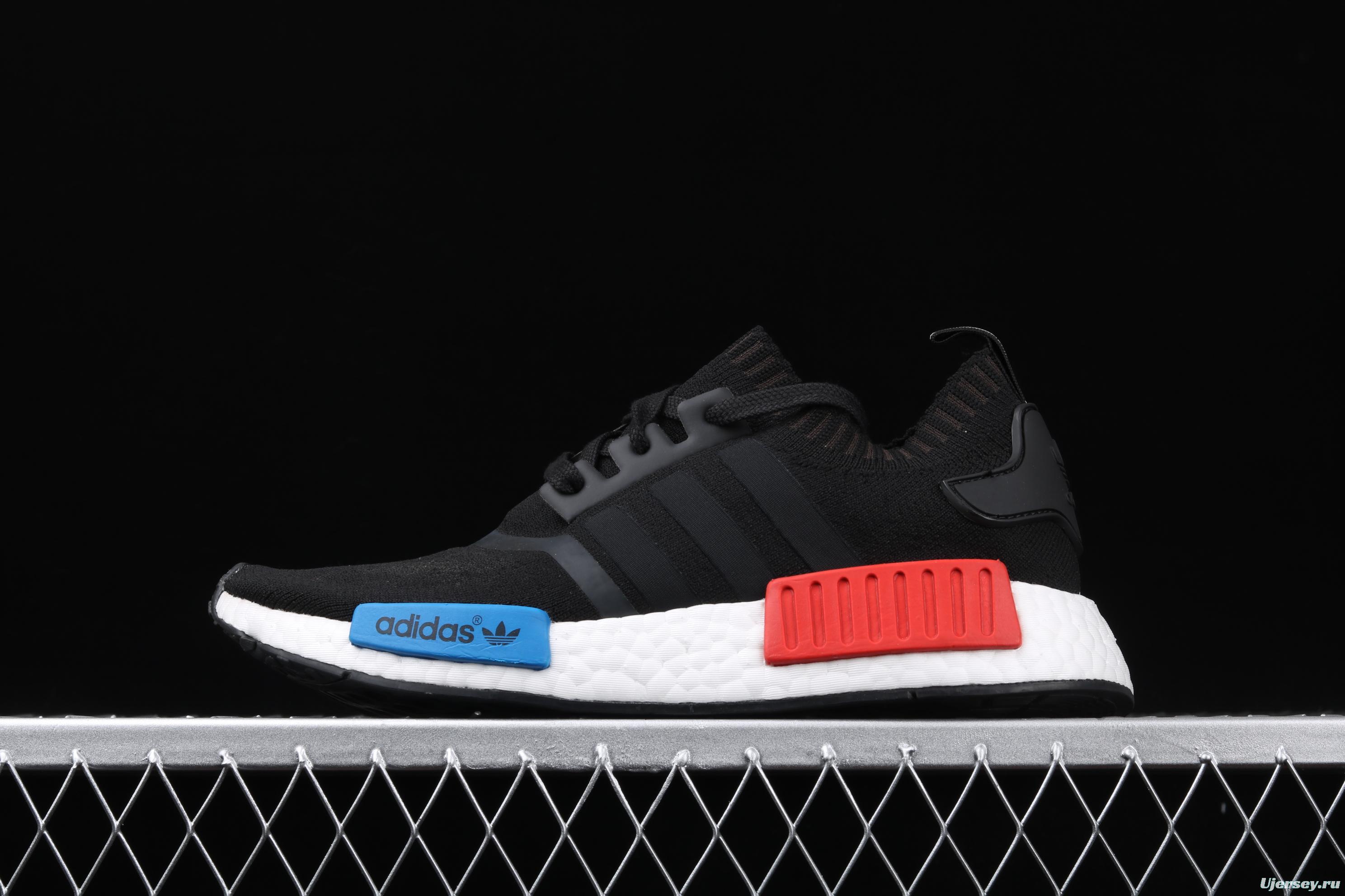 Adidas NMD_R1 Boost competes for S79168 black, blue and red color matching. Dongguan original large particles feel super soft.