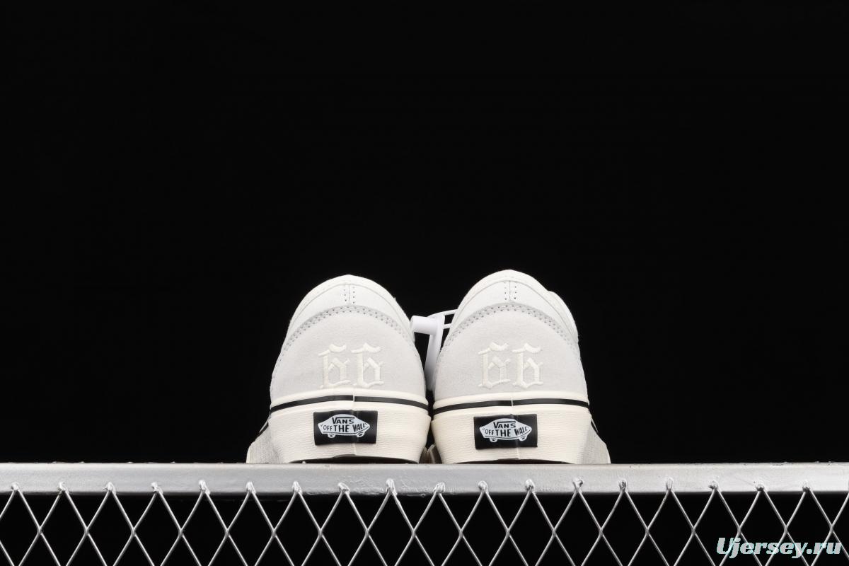 Vans Style 36 million gray rice white side stripes low-edge sports board shoes VN0A3MVLXGL