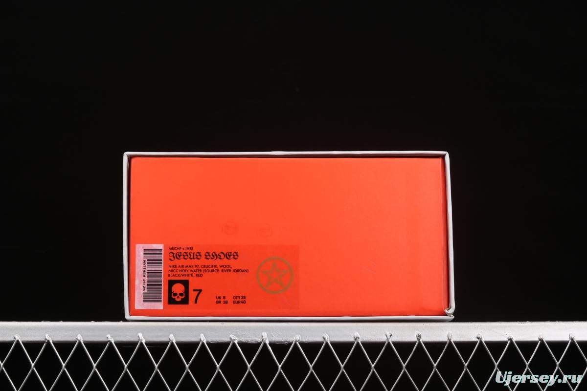 Mschf x Inri Air Max 97 Jesus Shoes Holy Water Black Grey 3M bullet running shoes DH4092-001